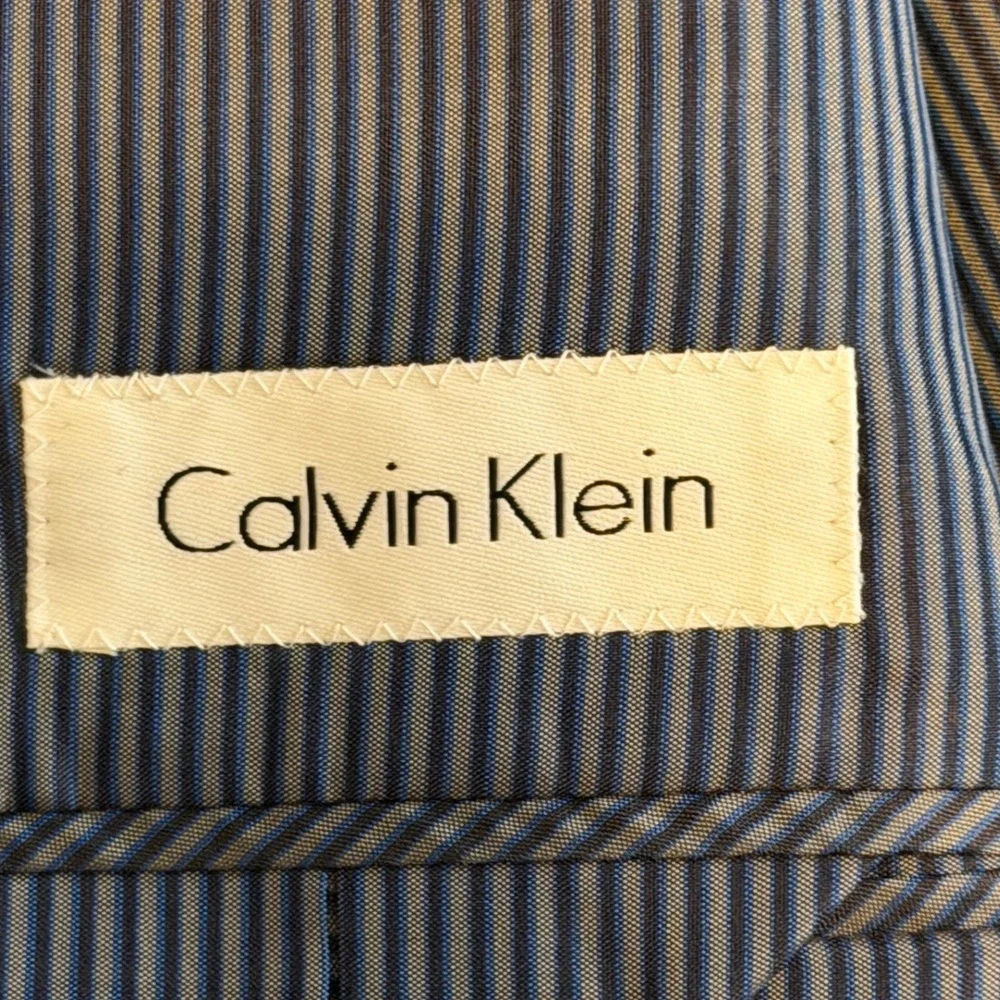 Calvin Klein Blazer Men 52 R Navy Blue Wool Blend 2-Button Suit Jacket